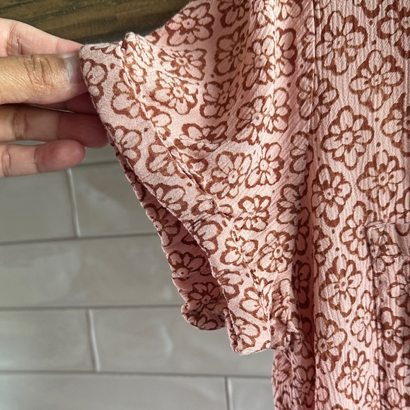 Sonoma Pink Brown Flower Patterned Blouse Size Large - Picture 4 of 11